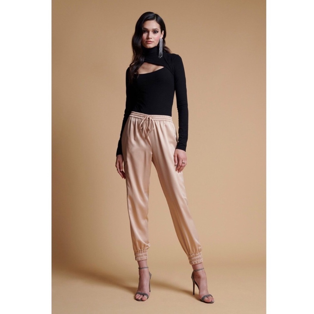 Rachel Parcell Beige Sand Satin Jogger NWT